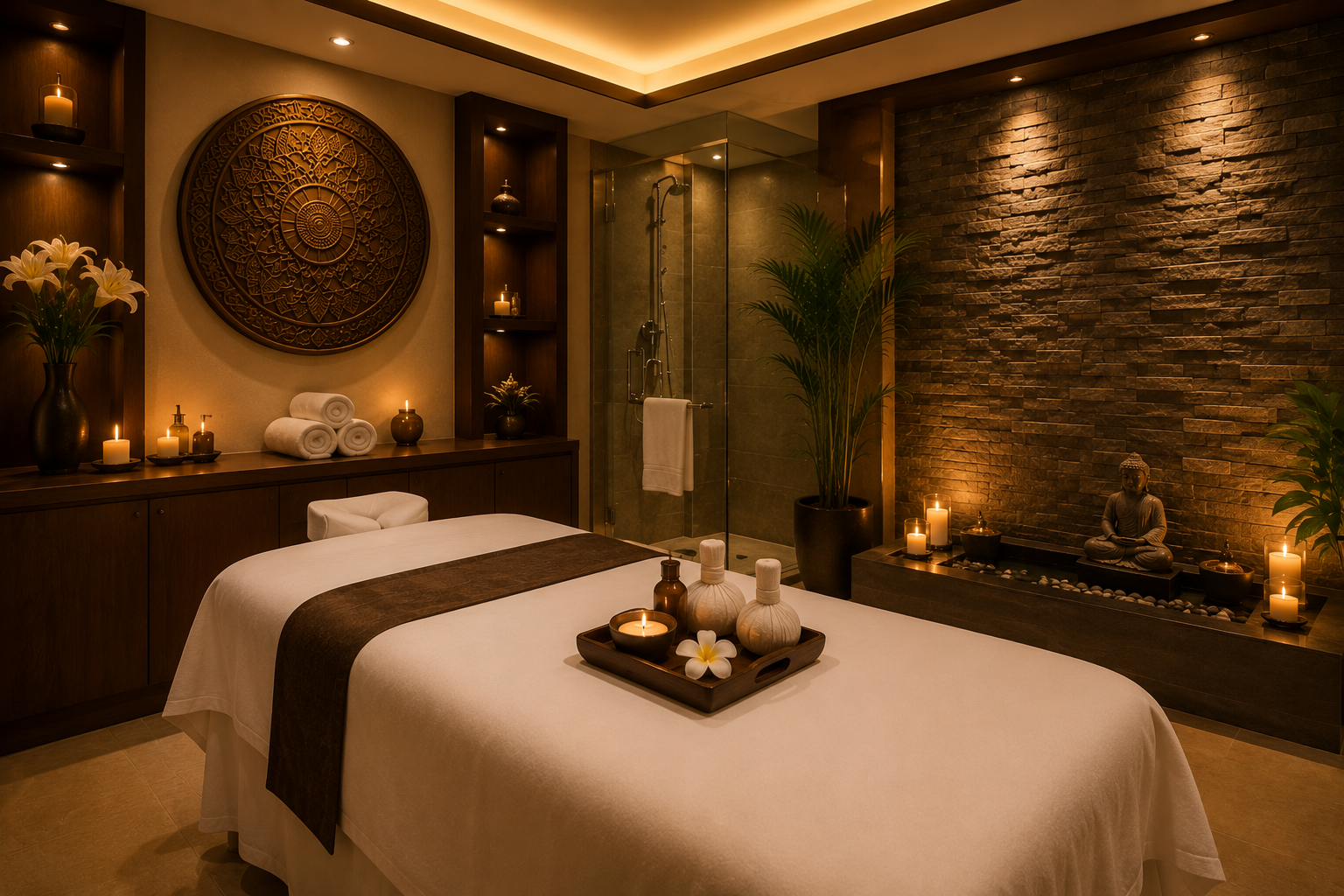 Aura Wellness & Spa therapy room in Lucknow